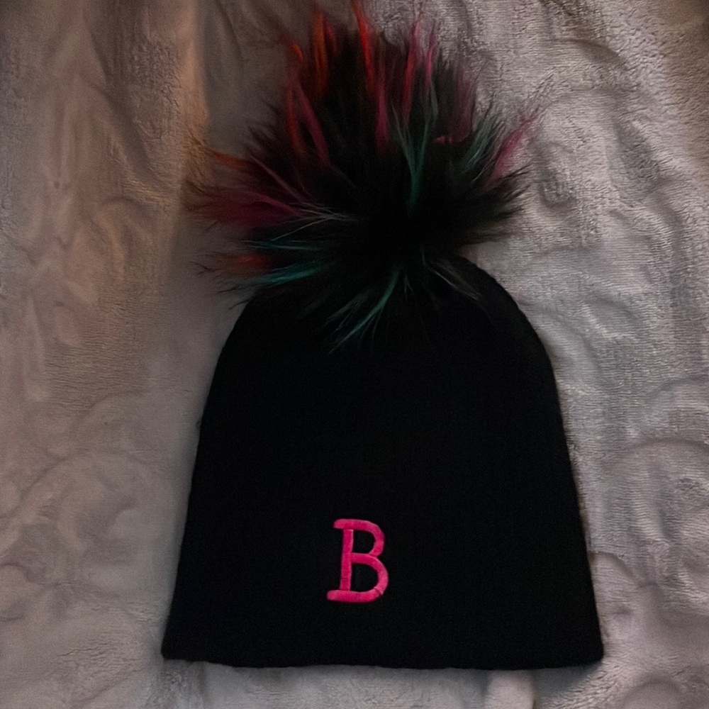 Black Monogram Hat with The Letter B